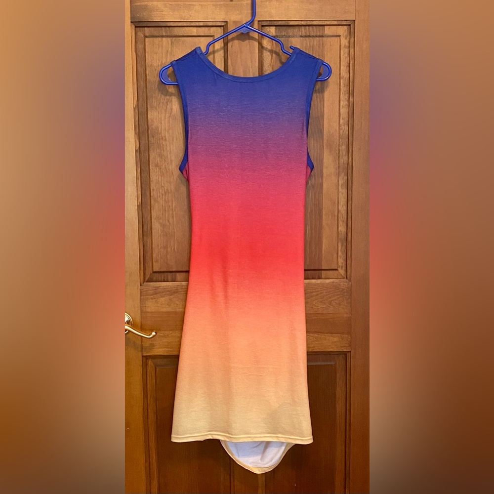 Rainbow-colored dress